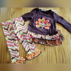 5/$20 Bonnie Baby 18M 2pc Thanksgiving Day Outfit